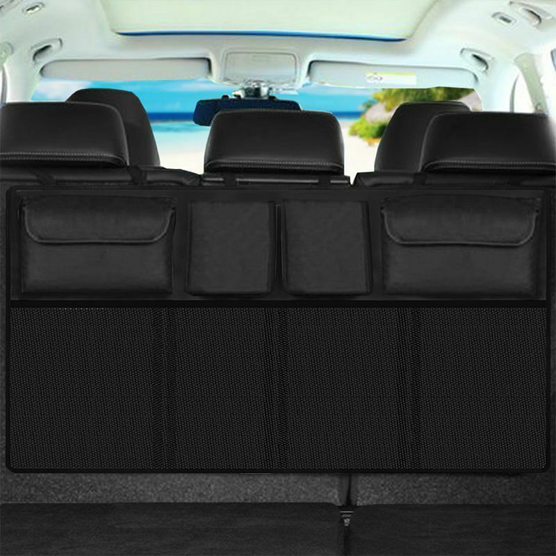 Car Rear Seat Back Storage Bag Multi Hanging Nets Pocket Trunk Bag Organize X8B1