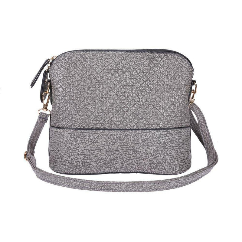Women Fashion Crossbody Bag PU Plaid Deer Pendant Shoulder Bag(Grey)