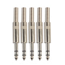 5 x Microphone 6.35mm Male Stereo Speaker Plug Audio Adapter Jack Connector