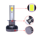 2x Mini H1 COB LED Headlight Bulbs White 1200W 260000LM 6000K High Low Beams