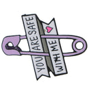 You Are Safe With Me Safety Pin Brooches Hard enamel lapel pins Backpack Jacket-