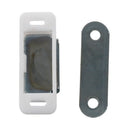 Cabinet Door Hardware White Base 1.8" Long Single Magnetic Catch B8I8