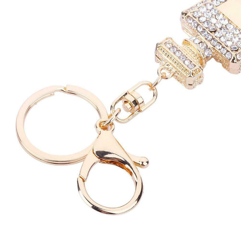 Rhinestone Crystal Perfume Bottle Key Ring Keychain Bag Pendant for Girls