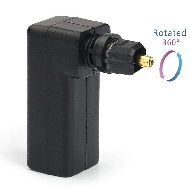 Right Angle Digital Optical Toslink Fiber Optic Adaptor, 360 Degree RotatablK3Z6