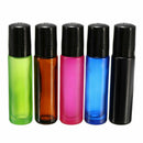 5x 10ml Gradient Glass Roll on Bottle Metal Roller Ball Essential Oil Bottles