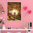 Diamond Painting Girl in Woods Full Round Rhinestone Picture Set 30x40cm