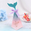 10pcs Mermaid Candy Boxes Colorful Mermaid Tail Bow Knot Box Wedding Gift 3C