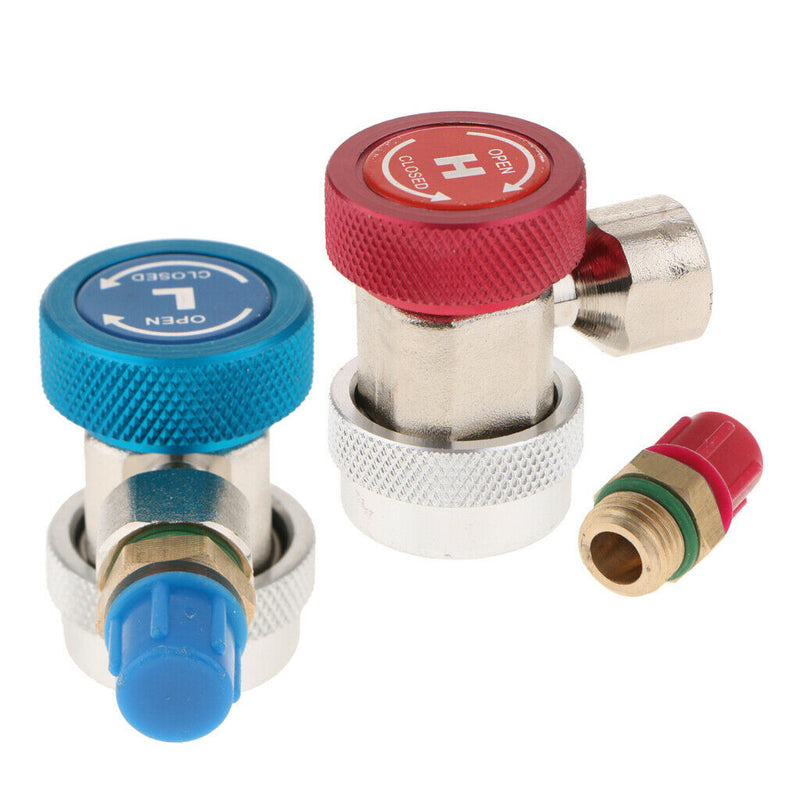 R134A High Low Quick Coupler Adapter Screwed Joint +Extractor Valve Core