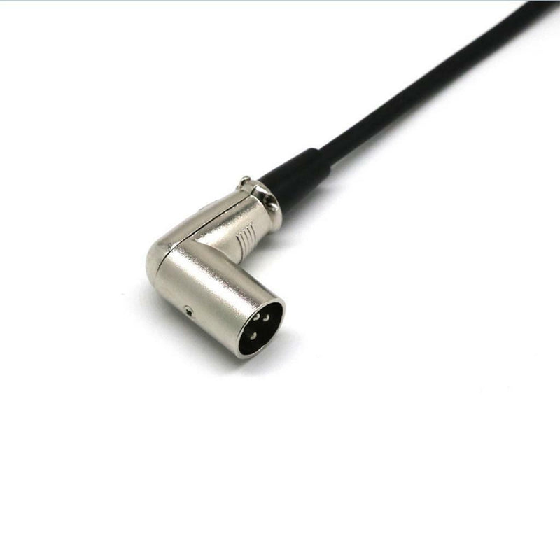 1ft XLR Female to Right Angle Male Microphone Audio Extension Cable