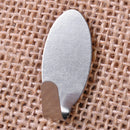 6X Oval Stainless Steel Self Adhesive Hooks Hanger Stick Home Wall Door Kitchen