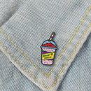 Creative Drink Cup Brooch Colorful Enamel Badge Kids Backpack Decor Pins