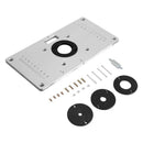 Aluminium Alloy with 4 Insert Rings Practical Router Table Plate for Trimme