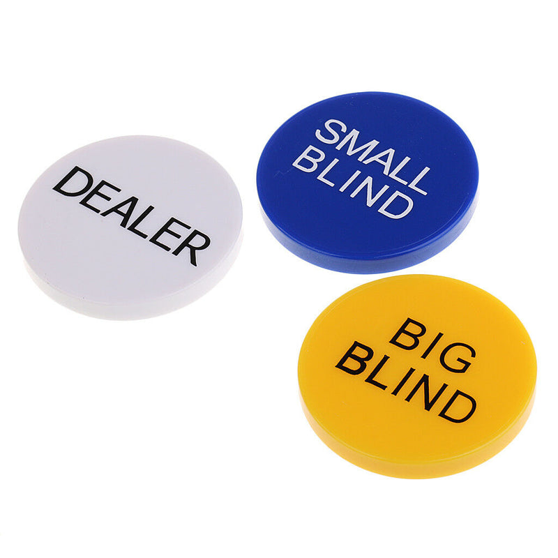 Small Blind+Big Blind+Dealer Button Set for Party Game Casino Blackjack Accs