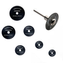 7x Cutting Discs Mandrel HSS Rotary Circular Saw Blades Tool Cutoff 22-50mm Set~