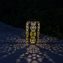 Solar Powered Hanging LED Light Retro Hollow Lantern Garden Yard Lamp  Light