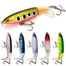 6 Pcs  Topwater Fishing Lure With Rotating Tail 9cm13g ABS