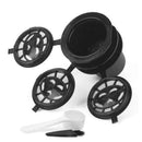 3pcs Refillable Reuse Coffee Capsule Filters for Nespresso Machine (Black) A