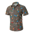 Fashion Men'S Short Sleeve Shirts Hawaiian Beach Shirt Summer Casual Flower