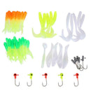 45pcs/lot Soft Fishing Baits Lead Head Hooks Simulation Lures Tackle