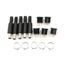 5 Pcs 5.5mm x 2.1mm Male DC Power Plug Connector Screw Lock Female Panel.Soc Px