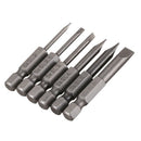 6pcs 2.0-6.0 50mm Flat Head Slotted Tip Screwdrivers Bits Magnetic Set for  J4P7
