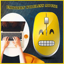 Wireless Mouse Cartoon Emotion 2 Buttons 12.4GHz 1000DPI USB Mute Optical Mice