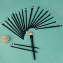 20pcs Make Up Tool Brush Kit Foundaton Eyeshadow Brushes Eyebrow Black