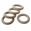 20pc Unfinished Teething Ring Add On Wooden Rings 55mm Natural 2.2 inches