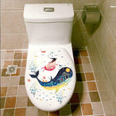 Cute Cartoon Whale Sea World Pattern Kids Wall Nightstool Stickers Decor A