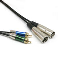 Seismic Audio - Dual XLR Male to Dual RCA Male Patch Cable - New Pro Audio