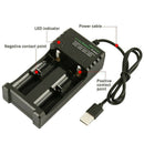 USB Port Dual Slots Charger Universal For 3.7V 18650 16340 14500 Li-ion Battery