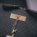 Women Fashion Crossbody Bag PU Plaid Deer Pendant Shoulder Bag(Black)