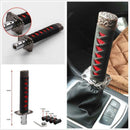 Universal Samurai Sword Gear Shift Knob Shifter Katana Metal Black+Red 15cm Y8H3