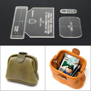 3Pcs Unisex Wallet Handbag Template Clear Acrylic Leather Pattern DIY Craft