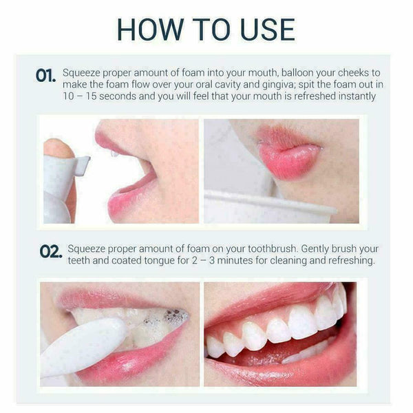 Fresh Shining Tooth-Cleaning Mousse Toothpaste TEETH WHITENING Hygiene NEW U8V1