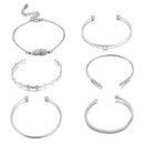 6pcs Punk Style Bracelet Pineapple Crystal Bangles Women Boho Jewelry Gift