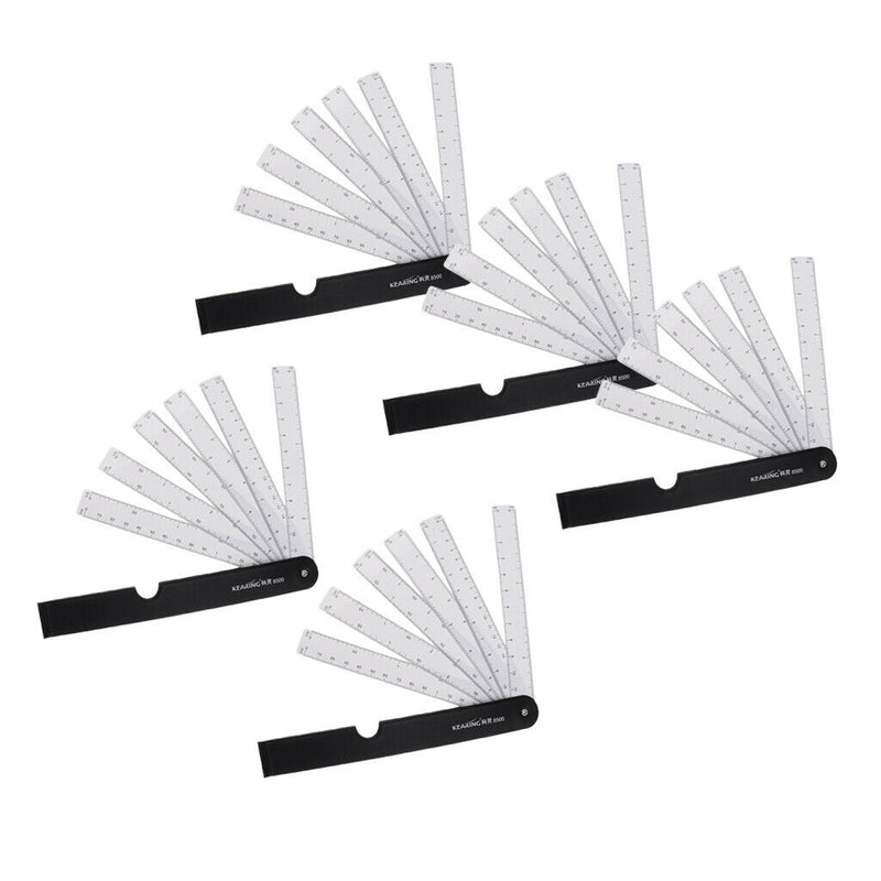 Set of 5 Foldable Fan Reduction Scale Ruler with 6 Blades for Engineering