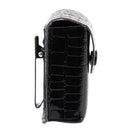 Faux Leather Press Buckle Folding Eyeglasses Case Glasses Box Black