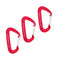 3x Carabiner Clip Aluminum D-Ring Locking Outdoor Wiregate Lock Hook Red