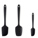 3-Piece Black Silicone Spatula Set - 600Fahrenheit Heat-Resistant Seamless