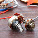 1Set Wiring Harness 2v2t Jack 500k Pots for Replacement LP Electric Guitar