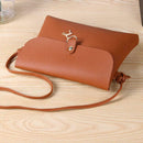 Pure Color Deer Pendant Shoulder Handbags Women Crossbody Bag (Light Brown)