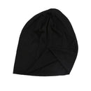 Men Women Beanie Solid Color Hip-hop Slouch Unisex Knitted Cap Hat Black I1S2