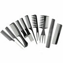 10 Piece Comb Set Hair Styling Professional Black Brush U5E1 U8Q6 X6Z8 Barb S7C9