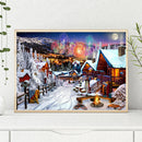 5D DIY Full Round Drill Diamond Painting Winter Fireworks Cross Stitch Kit