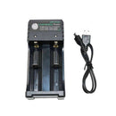 1X(Rechargeable 2-Slot Battery Charger Li-Ion USB Smart Fast Charger For 18