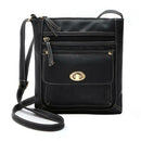 Fashion Women Shoulder Bag Satchel Crossbody Bags PU Sling Handbag (Black)