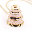 Lovers Cake Pendant Long Chain Choker Necklace Fashion Jewelry Gifts for Wo