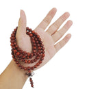 8mm Tibetan 108 Sandalwood Buddhist Prayer Beads Mala Cuff Bracelet Necklace
