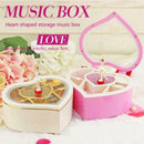 Heart Shape Dancing Ballerina Music Box Plastic Jewellery Box Carousel Hand L3A6